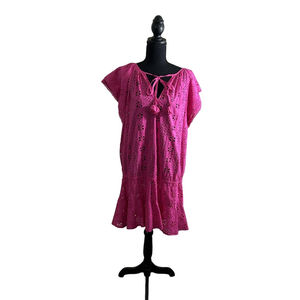 NWOT Women's Cartolina Nantucket Pink Eyelet Bathing Suit Coverup